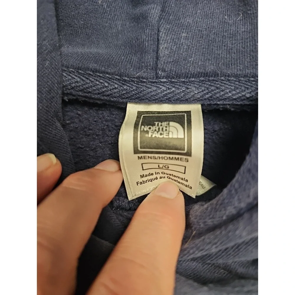 The North Face Hoodie Men's Medium Blue Pullover Logo kangaroo Pouch y2k